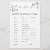 Country Green Winter Bridal Shower Game (正面)