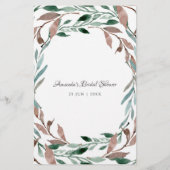 Country Green Winter Bridal Shower Game (裏面)