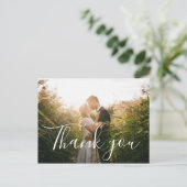 Country Hand Lettered Photo 結婚'sサンキューカード ポストカード (スタンド正面)