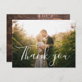 Country Hand Lettered Photo 結婚'sサンキューカード ポストカード (正面/裏面)