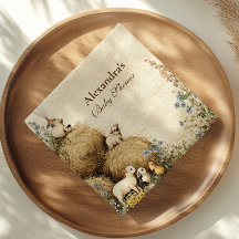 Country Hay Bale Farm Animals Baby Shower