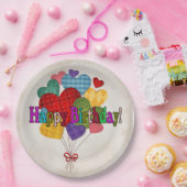 Country Heart Balloons ペーパープレート (パーティー)