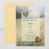 Country hearts design wedding invitation 招待状 (正面/裏面)