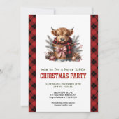 Country highland cow Christmas party invitation 招待状 (正面)