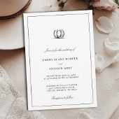 Country Horseshoe Frame Western Elegant BW Wedding 招待状