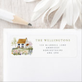 Country House & Wildflowers Return Address Label ラベル (インサイチュ)