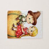 Country Kids on a Hay Bale,  ジグソーパズル (横)