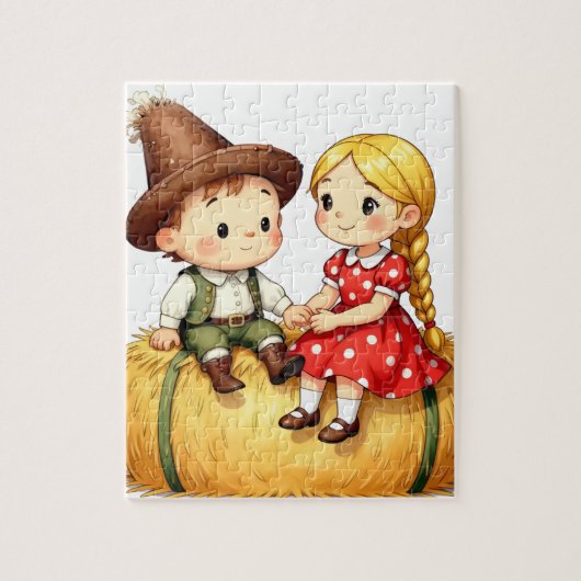 Country Kids on a Hay Bale,  ジグソーパズル (縦)
