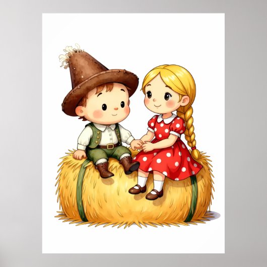 Country Kids on a Hay Bale,  ポスター (正面)