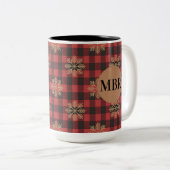 Country Kitchen Monogram Mug with Snowflakes ツートーンマグカップ (正面右)