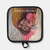 Country Kitchen Red Chicken Hen 鍋敷き (正面)