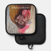 Country Kitchen Red Chicken Hen 鍋敷き (正面/裏面)