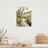 Country Landscape Watercolor  ポスター (キッチン)