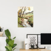 Country Landscape Watercolor  ポスター (ホームオフィス)