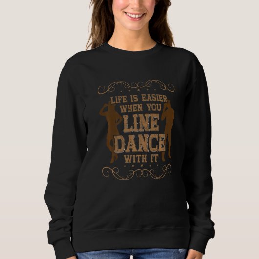 Country Line Dance Apperal for Woman Cowgirl Lined スウェットシャツ (正面)