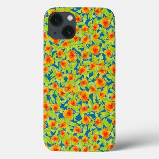 Country Marigolds on Blue Case-Mate iPadケース iPhoneケース (裏面)