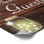 Country Mason素朴 String Lightsゲストブックサイン ポスター (角)