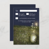 Country Mason Jar +ホタル結婚式RSVPカード 出欠カード (正面/裏面)