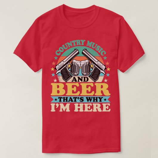 Country Music And Beer That I's Hereヴィンテージ Tシャツ (デザイン正面)
