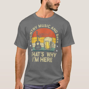 Country Music and Beer That I's Here Guitar Tシャツ
