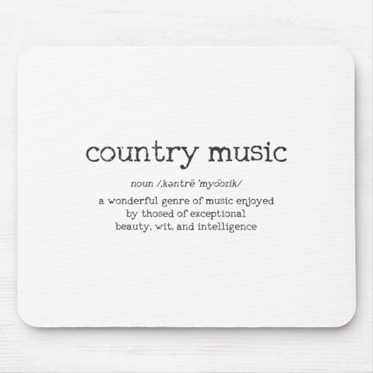 Country Music Definition Funny Saying Musician Gif マウスパッド (正面)