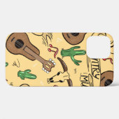 Country music seamless pattern with guitars, cacti Case-Mate iPhoneケース (裏面 (横))