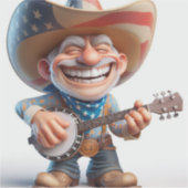 Country on Banjo by Natasha Us シール (正面)
