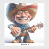 Country on Banjo by Natasha Us シール (シート)