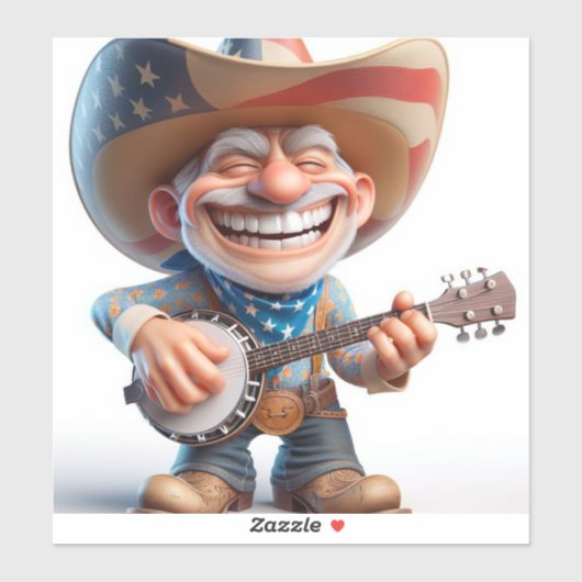Country on Banjo by Natasha Us シール (シート)