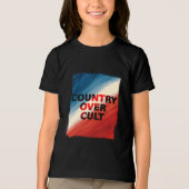 Country Over Cult – Patriotic Paint Streaks トライブレンドＴシャツ (正面)