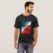 Country Over Cult – Patriotic Paint Streaks Tシャツ (正面フル)