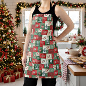 Country patchwork christmas pattern エプロン