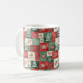Country patchwork christmas pattern コーヒーマグカップ (正面左)