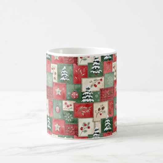 Country patchwork christmas pattern コーヒーマグカップ (中央)