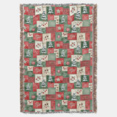 Country patchwork christmas pattern スローブランケット (正面縦)