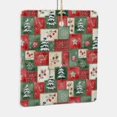 Country patchwork christmas pattern セラミックオーナメント (右)