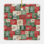 Country patchwork christmas pattern セラミックオーナメント (裏面)