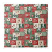Country patchwork christmas pattern タイル (正面)