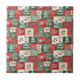 Country patchwork christmas pattern タイル