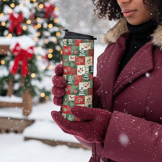 Country patchwork christmas pattern タンブラー