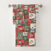 Country patchwork christmas pattern バスタオルセット (インサイチュ)
