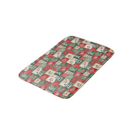 Country patchwork christmas pattern バスマット