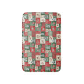 Country patchwork christmas pattern バスマット (正面縦)