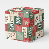 Country patchwork christmas pattern フェイバーボックス (正面サイド)