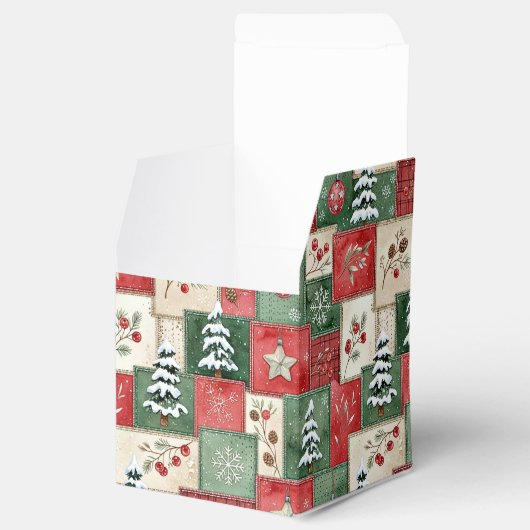 Country patchwork christmas pattern フェイバーボックス (オープン)