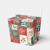 Country patchwork christmas pattern フェイバーボックス (正面サイド)