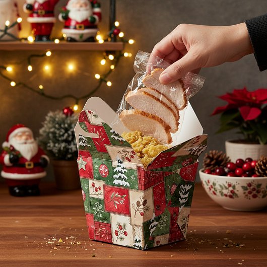 Country patchwork christmas pattern フェイバーボックス