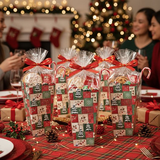 Country patchwork christmas pattern フェイバーボックス