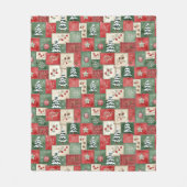 Country patchwork christmas pattern フリースブランケット (正面)