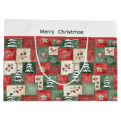 Country patchwork christmas pattern ラージペーパーバッグ (裏面)